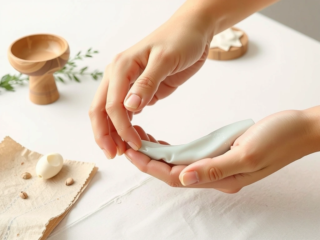 Luxurious face cleanser being applied