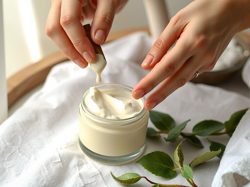 Rich moisturizer being massaged into skin